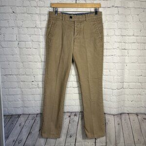 Gustin Chino Pants Mens 31 x 31 Brown Slim Fit Casual Button Fly Canvas Trousers